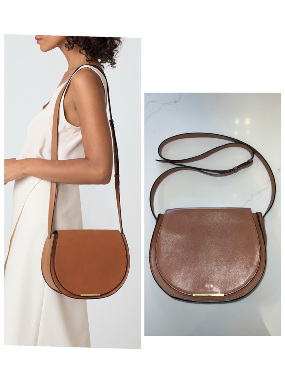 Cuyana Saddle Crossbody Bag in Brown